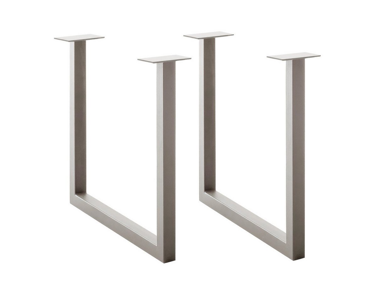 freiraum Tischgestell BROOKLYN (2er Set), (2er Set) U-Form in Edelstahl silber - 78x68x15 (BxHxT) von freiraum