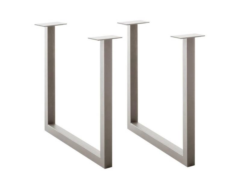 freiraum Tischgestell BROOKLYN (2er Set), (2er Set) U-Form in Edelstahl silber - 78x68x15 (BxHxT) von freiraum