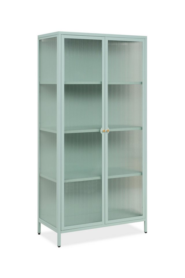freiraum Vitrine Milton in mintgrün, Stahl - 80x160x40cm (BxHxT) von freiraum