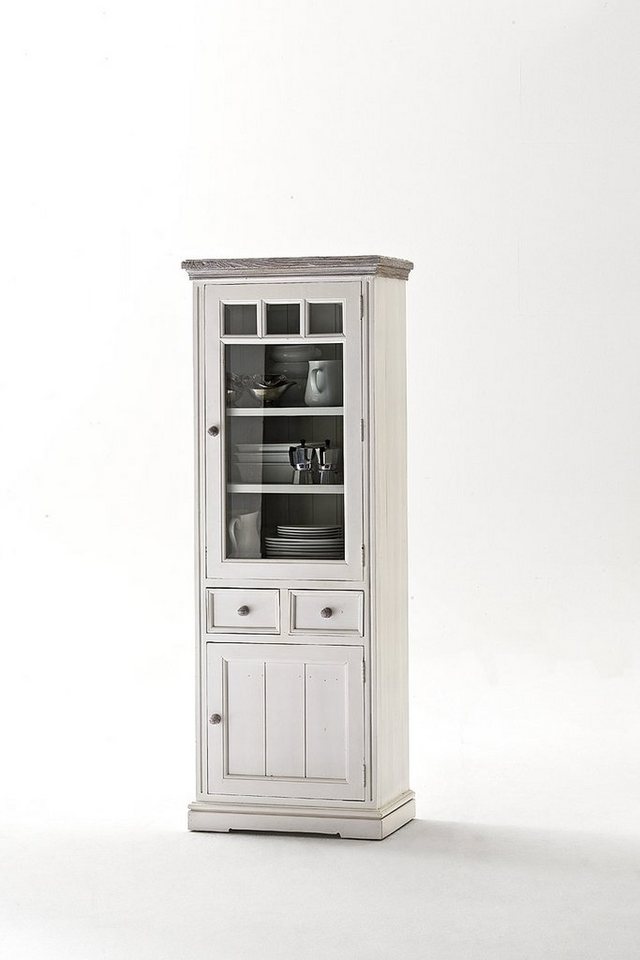 MCA furniture Vitrine in Kiefer wei/ withe sanded, Recycle - 73x200x45cm (BxHxT) von MCA furniture