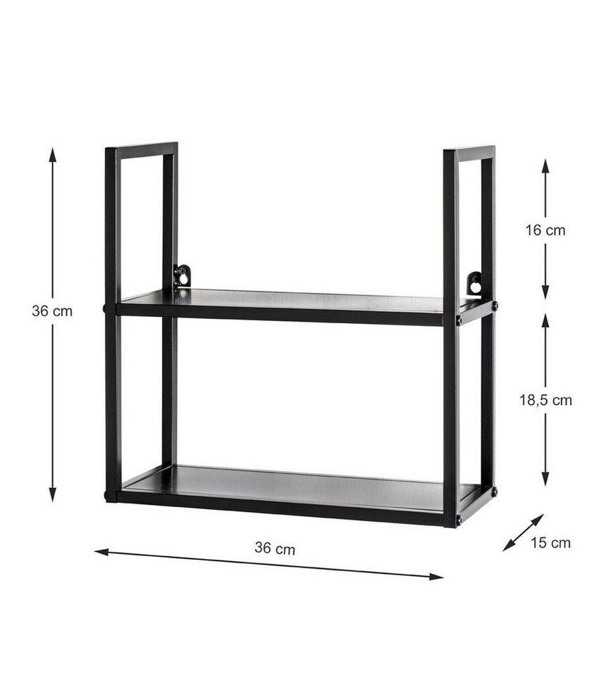 freiraum Wandregal 25563, in schwarz, Metall - 36x36x15cm (BxHxT) von freiraum