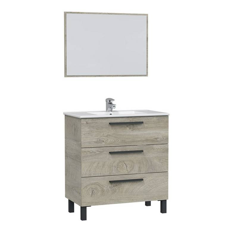 freiraum Waschbeckenunterschrank ATHENA in Alaska-Eiche - 80x86x45 (BxHxT) von freiraum