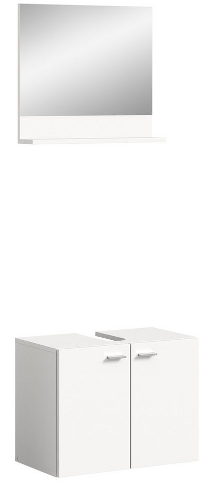 freiraum Waschbeckenunterschrank Boston in Weiß - 57x44x33cm (BxHxT) von freiraum