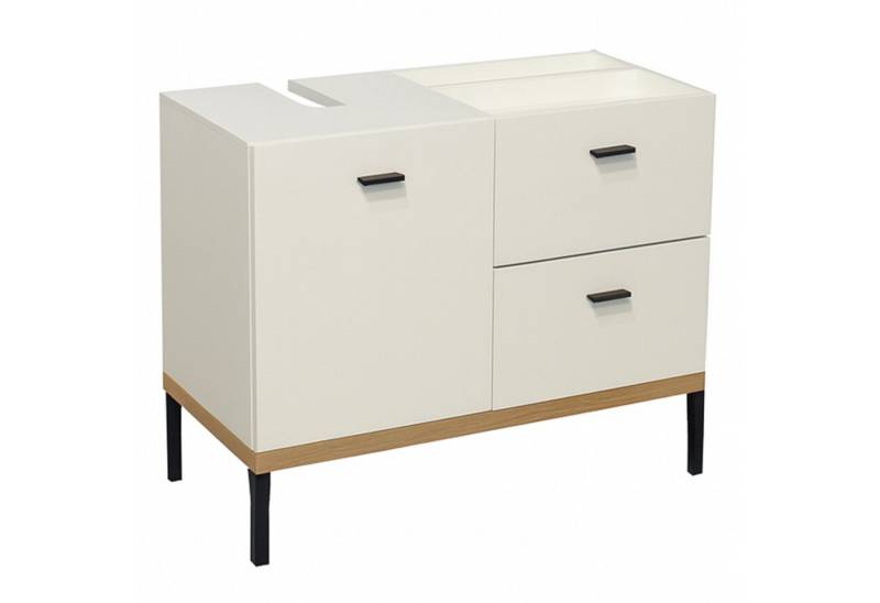 freiraum Waschbeckenunterschrank Coco in Asteiche Dekor / weiss - 79x63x38 (BxHxT) von freiraum