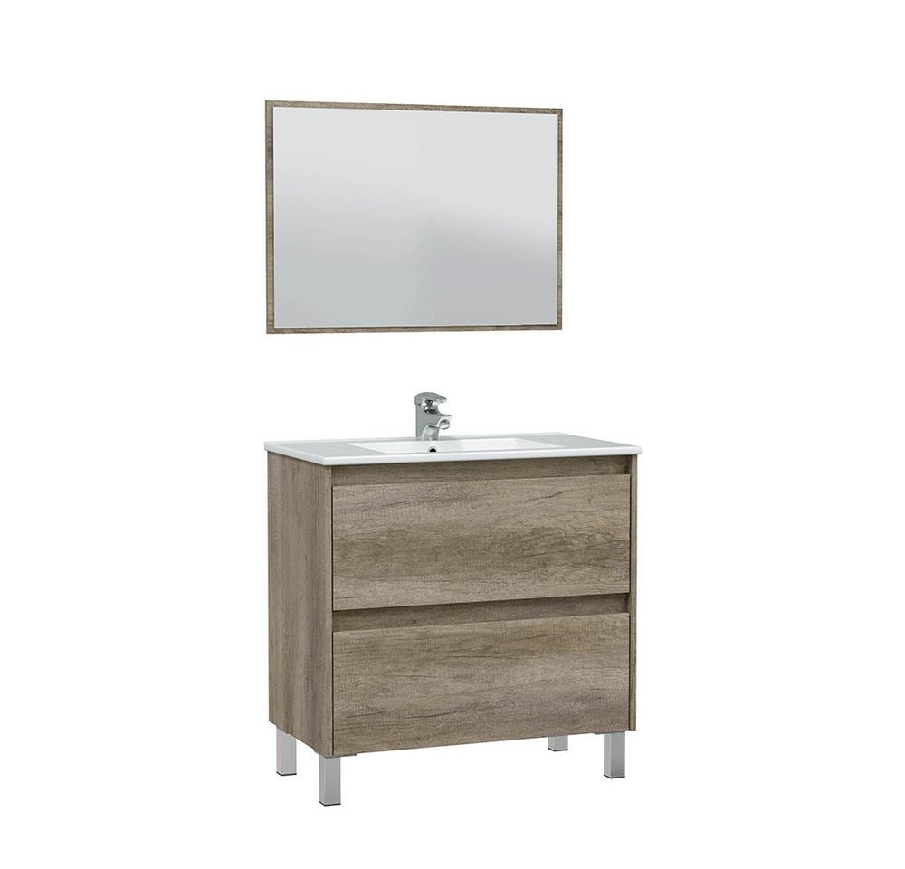 freiraum Waschbeckenunterschrank DAKOTA in Nordik - 80x80x45 (BxHxT) von freiraum