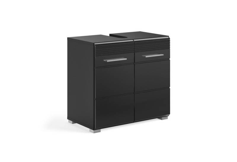 freiraum Waschbeckenunterschrank Linus in Schwarz Hochglanz - 60x56x34cm (BxHxT) von freiraum