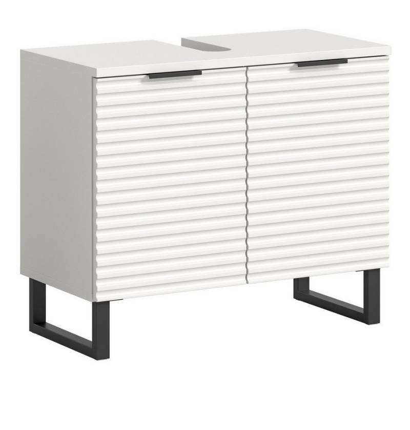 freiraum Waschbeckenunterschrank Riff in Weiß - 70x59x34cm (BxHxT) von freiraum