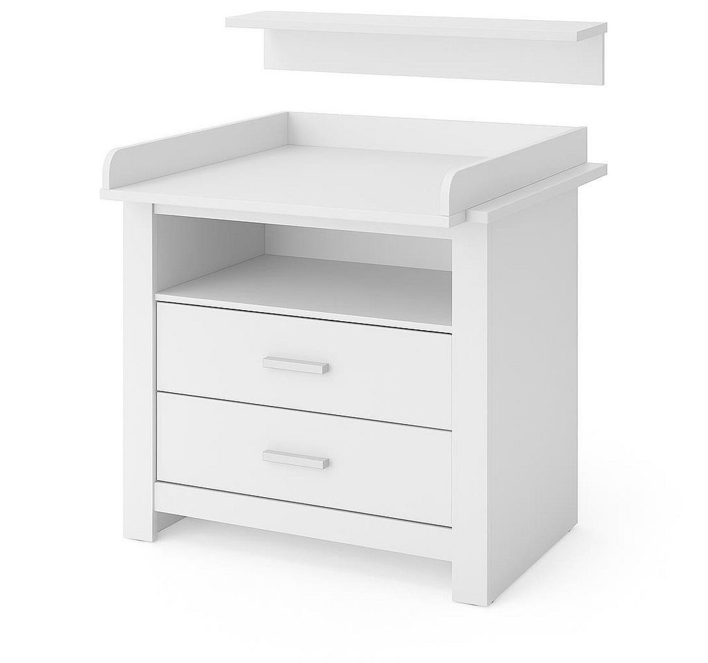 freiraum Wickelkommode Nana, (3er-Set) in weiss matt, Holzwerkstoff - 104x97x71 (BxHxT) von freiraum