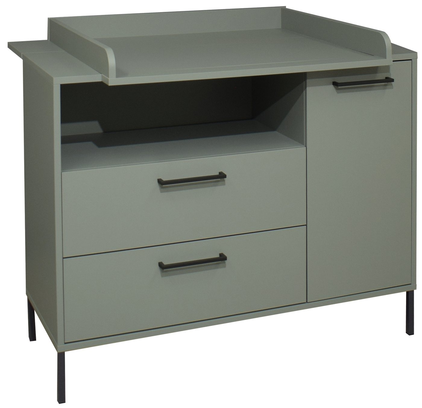 freiraum Wickelkommode Ole, in pine green matt - 119x91x45cm (BxHxT) von freiraum