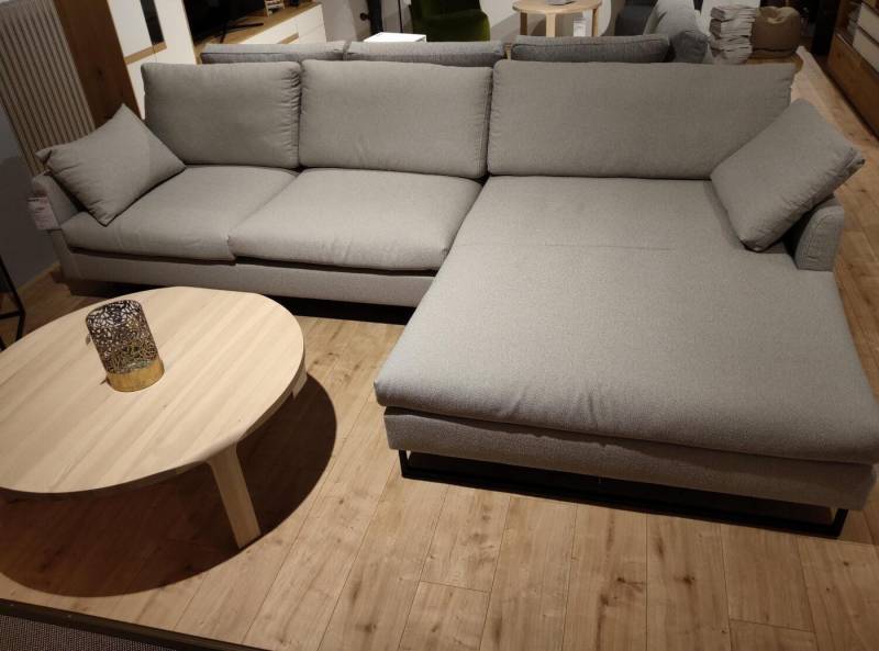 freistil ROLF BENZ Ecksofa Ecksofa 134 Stoff 4046 Hell Steingrau Stahlkufe Tiefschwarz Matt von freistil ROLF BENZ