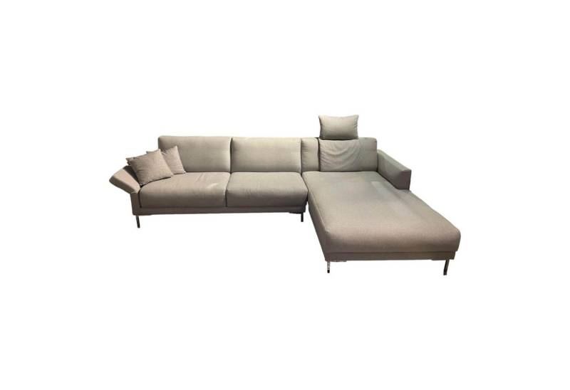 freistil ROLF BENZ Ecksofa Ecksofa 141 Bezug 5465 Flachgewebe Steingrau Winkelfuß Glanzchrom von freistil ROLF BENZ