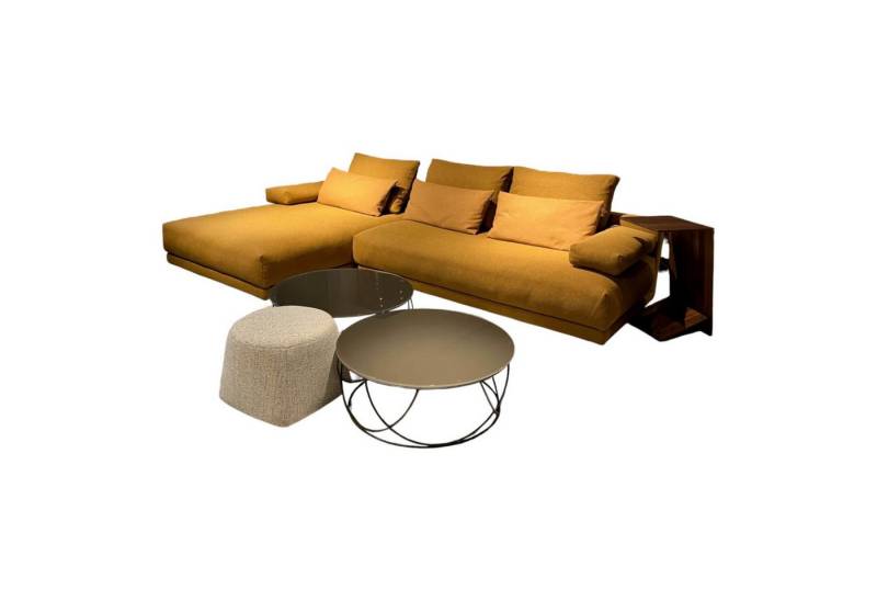 freistil ROLF BENZ Ecksofa Ecksofa 142 Stoff 1 Medium Braun Beige mit 8 Kissen von freistil ROLF BENZ