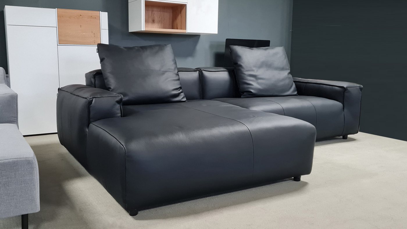 freistil ROLF BENZ Ecksofa Ecksofa freistil 175 Rolf Benz Leder schwarz Ottomane links 274 x173 von freistil ROLF BENZ