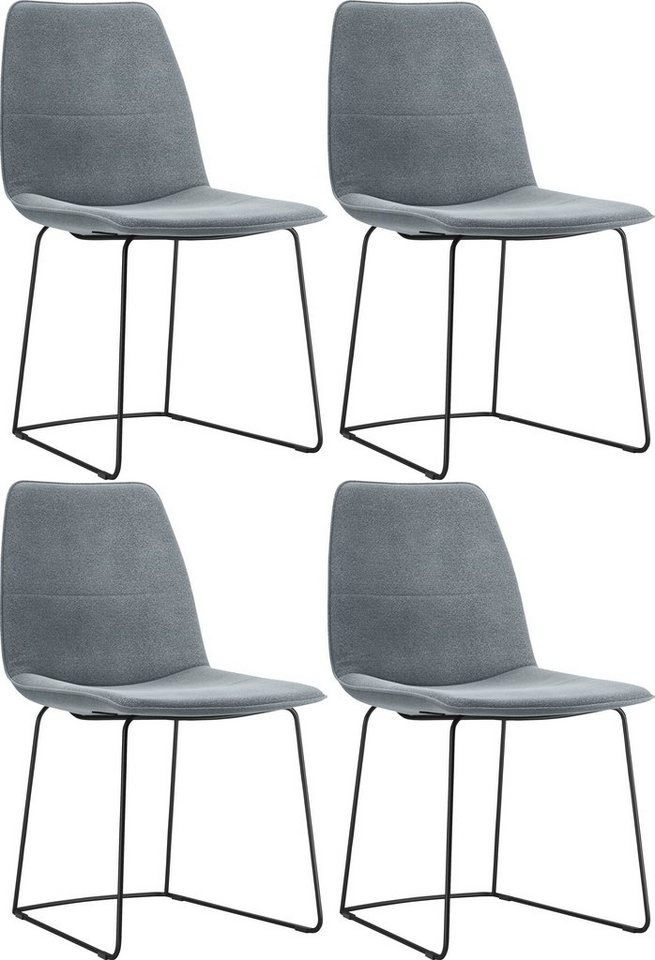 freistil ROLF BENZ Schalenstuhl 117 (4 St), mit schmalem Metallgestell in Schwarz, ohne Armlehne von freistil ROLF BENZ