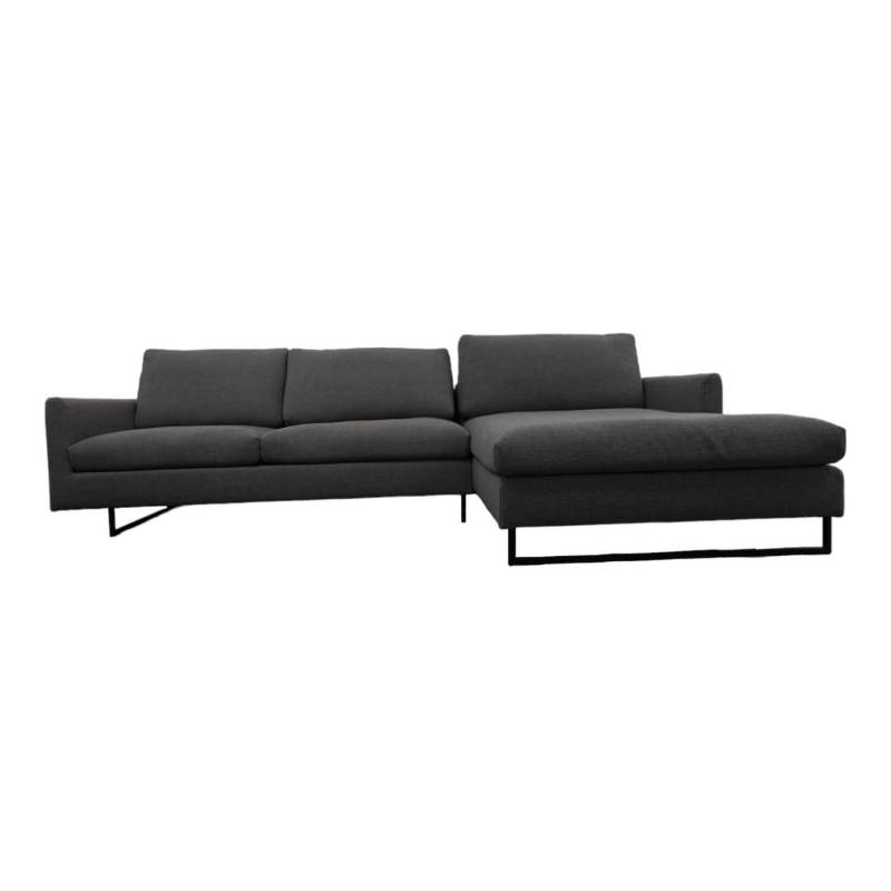 Ecksofa 134 In Stoff 6466 Mittel Grau Fußgestell In Stahl Kufe Quadratrohr Ral 9... von freistil Rolf Benz