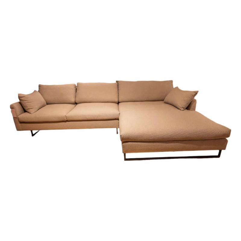 Ecksofa 134 Stoff 4046 Hell Steingrau Stahlkufe Tiefschwarz Matt Inklusive Kisse... von freistil Rolf Benz