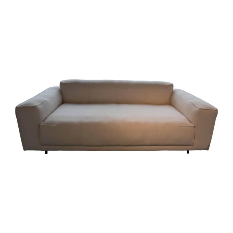 Sofabank 136 Stoff Rohi Credo Snow PG 7800 Weiß Stahlfuß Tiefschwarz RAL 9005 von freistil Rolf Benz