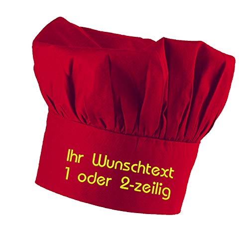 freitex Kochmütze mit Name Bestickt. Personalisierte Kochmütze für Damen und Herren (Rot) von freitex