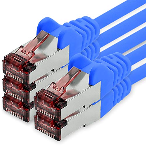 Netzwerkkabel Cat.6 0,25m blau - 5 x Ethernetkabel Lankabel Cat6 Lan Netzwerk Kabel Sftp Pimf Patchkabel 1000 Mbit s von freiwerk