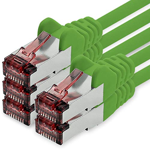 Netzwerkkabel Cat.6 0,25m grün - 5 x Ethernetkabel Lankabel Cat6 Lan Netzwerk Kabel Sftp Pimf Patchkabel 1000 Mbit s von freiwerk