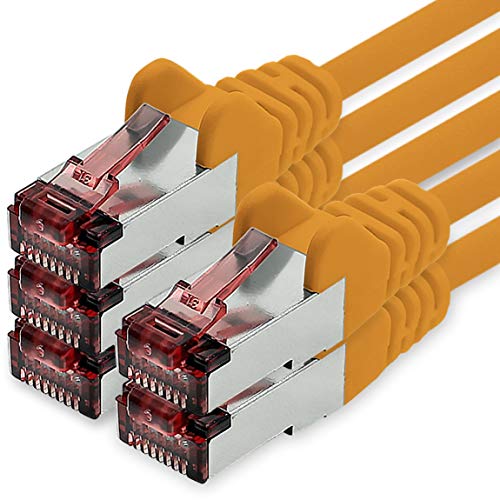 Netzwerkkabel Cat.6 0,25m orange - 5 x Ethernetkabel Lankabel Cat6 Lan Netzwerk Kabel Sftp Pimf Patchkabel 1000 Mbit s von freiwerk