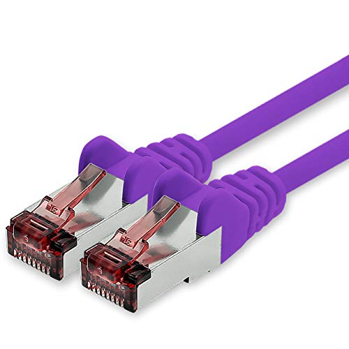 Netzwerkkabel Cat.6 0,25m violett - 1 x Ethernetkabel Lankabel Cat6 Lan Netzwerk Kabel Sftp Pimf Patchkabel 1000 Mbit s von freiwerk