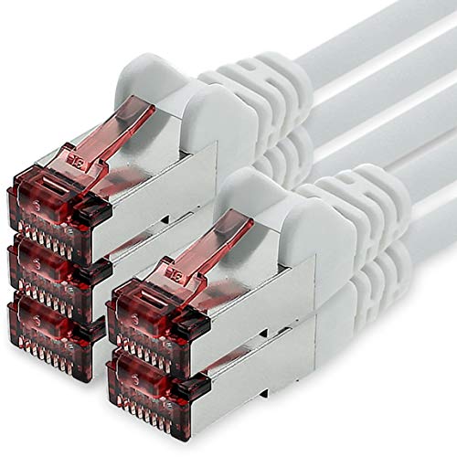 Netzwerkkabel Cat.6 0,5m weiß - 5 x Ethernetkabel Lankabel Cat6 Lan Netzwerk Kabel Sftp Pimf Patchkabel 1000 Mbit s von freiwerk