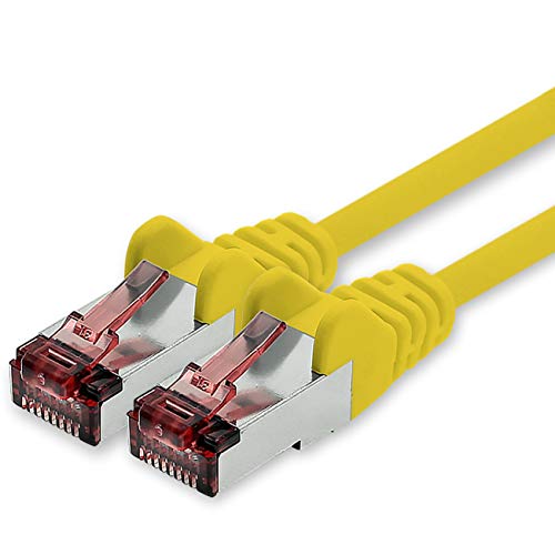 Netzwerkkabel Cat.6 15m gelb - 1 x Ethernetkabel Lankabel Cat6 LAN Netzwerk Kabel Sftp Pimf Patchkabel 1000 Mbit s von freiwerk