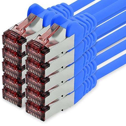 Netzwerkkabel Cat.6 1m blau - 10 x Ethernetkabel Lankabel Cat6 Lan Netzwerk Kabel Sftp Pimf Patchkabel 1000 Mbit s von freiwerk