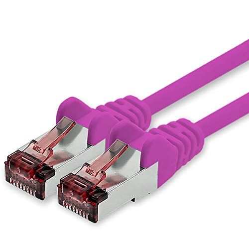 Netzwerkkabel Cat.6 1m magenta - 1 x Ethernetkabel Lankabel Cat6 Lan Netzwerk Kabel Sftp Pimf Patchkabel 1000 Mbit s von freiwerk