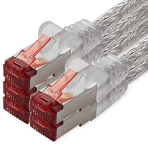 Netzwerkkabel Cat.6 1m transparent - 5 x Ethernetkabel Lankabel Cat6 Lan Netzwerk Kabel Sftp Pimf Patchkabel 1000 Mbit s von freiwerk