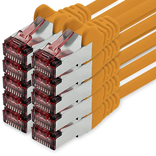 Netzwerkkabel Cat.6 2m orange - 10 x Ethernetkabel Lankabel Cat6 Lan Netzwerk Kabel Sftp Pimf Patchkabel 1000 Mbit s von freiwerk