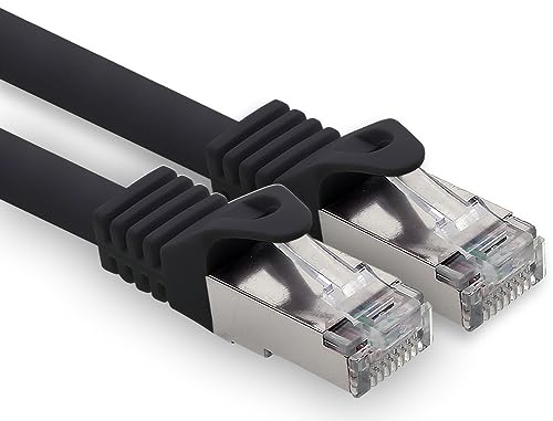 freiwerk 1,0m - schwarz - 1 Stück CAT.7 Netzwerkkabel Lan Ethernet Patch Kabel S-FTP LSZH PIMF 10GB s RJ45 Stecker Cat6a von freiwerk