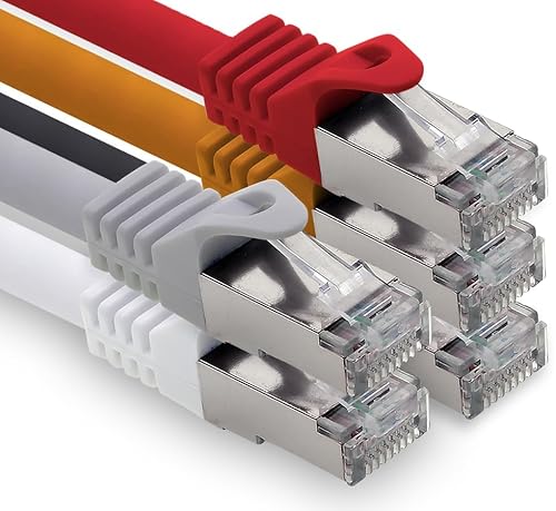 freiwerk 1,5m - 5 Farben 01 CAT.7 Netzwerkkabel Lan Ethernet Patch Kabel S-FTP LSZH PIMF 10GB s RJ45 Stecker Cat6a von freiwerk