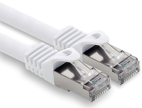 freiwerk 30m - weiss - 1 Stück CAT.7 Netzwerkkabel Lan Ethernet Patch Kabel S-FTP LSZH PIMF 10GB s RJ45 Stecker Cat6a von freiwerk