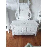 Alte Truhe Aus Frankreich in Shabby Chic White Vintage Holz Kiste von frenchandshabby