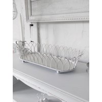 Ausgefallenes Tablett in Creme Weiß Aus Metall Auf Shabby Chic Gearbeitet Dekoration Landhaus von frenchandshabby