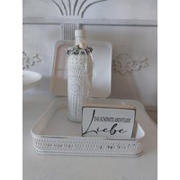 Rechteckiges Tablett Aus Metall Auf Shabby Chic Gearbeitet M Dekoration Landhaus von frenchandshabby