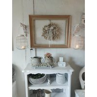 Vintage Holz Bilderrahmen Mit Naturkranz Rahmen Gold, Altrosa, Naturweiß Frankreich von frenchandshabby