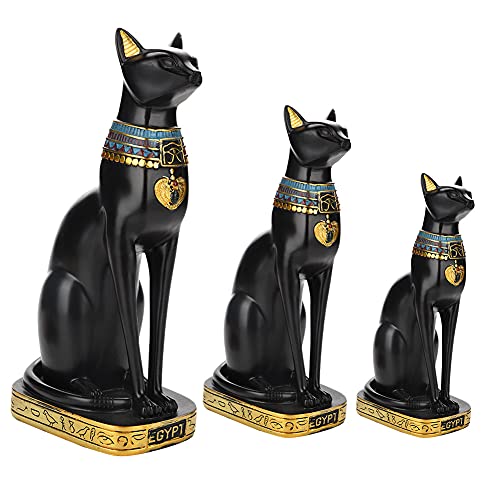 Ägyptische Katze Statue,Ägyptische Basthet Katzenharz Statue Figur, Ägyptische Katze Harz Statue Figur Haushalt Zimmer Ornament Handwerk Geschenke Dekoration(A5-YX260839 small) von Shanrya