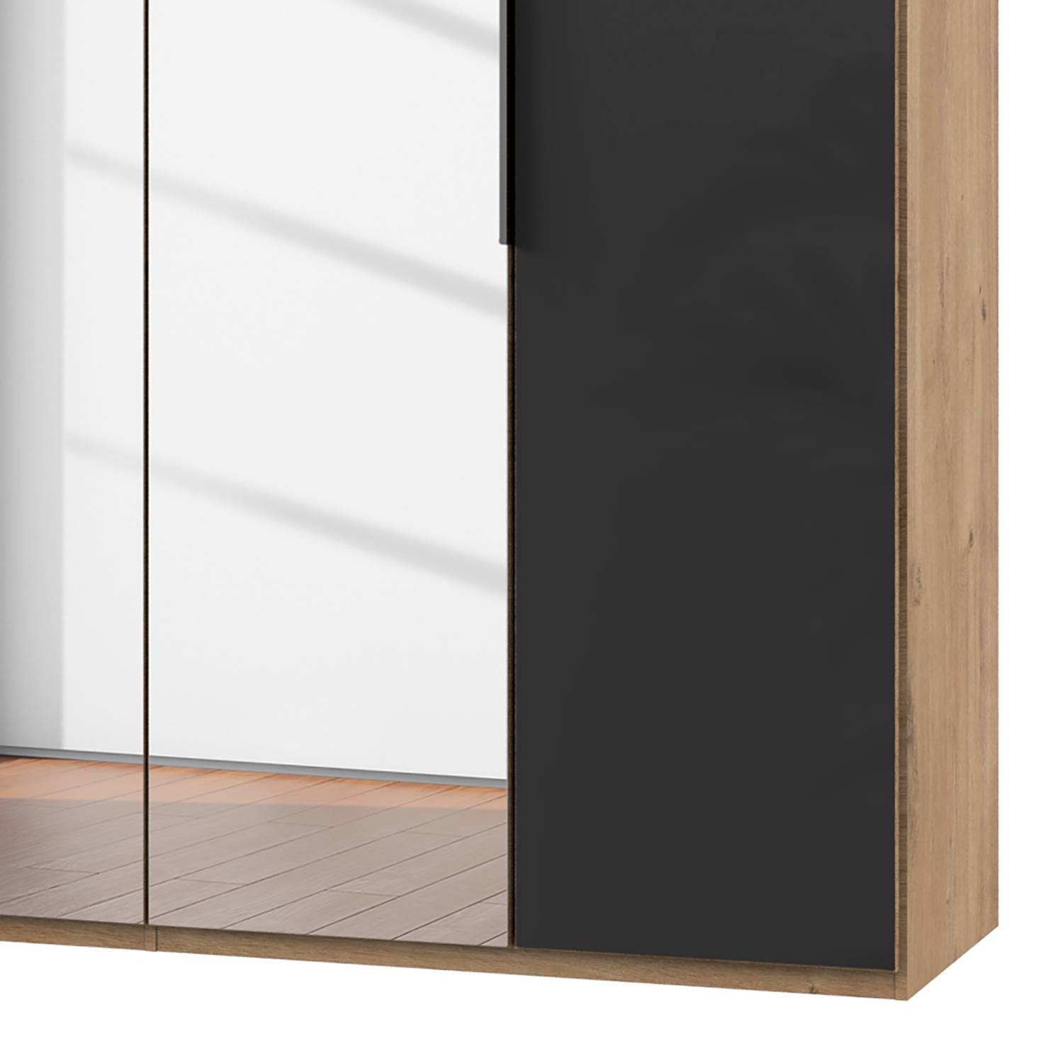 home24 Drehtürenschrank Level 36 C 200 x 216cm ohne Plankeneiche Dekor/Glas Grau 2 Spiegeltüren home24 Drehtürenschrank Level 36 C 200 x 216cm ohne Plankeneiche Dekor/Glas Grau 2 Spiegeltüren von home24