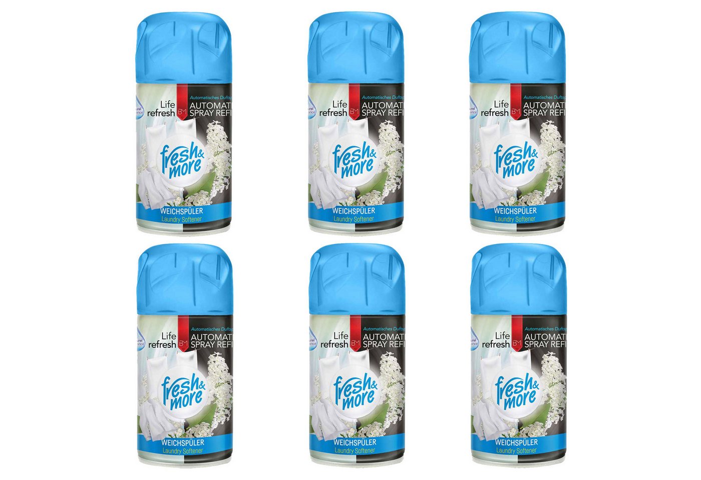 fresh & more Raumduft Lufterfrischer Nachfüller (6er Pack, 6-St., 250ml) von fresh & more