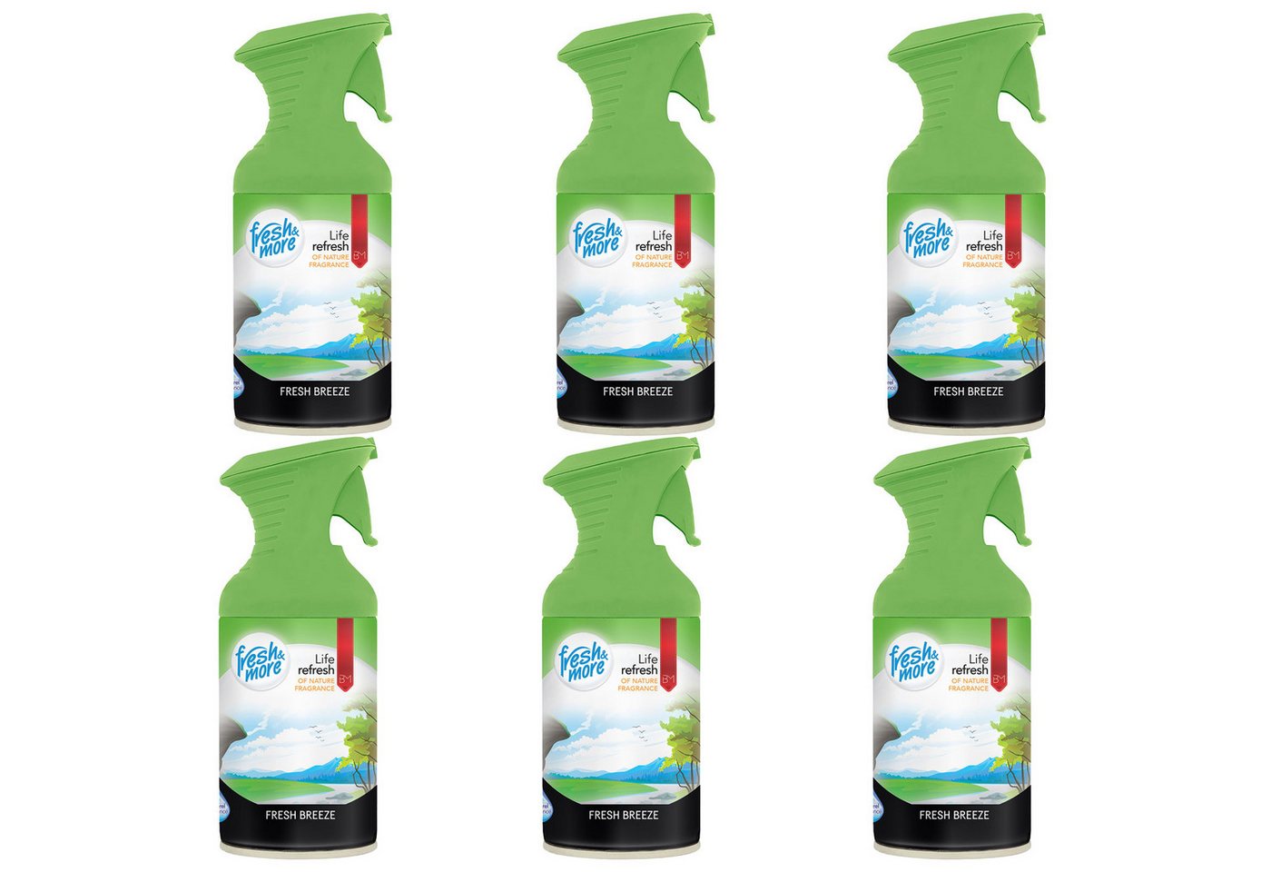 fresh & more Raumduft Spray Lufterfrischer (250ml, 6-St., 6er Pack), Raumerfrischer von fresh & more