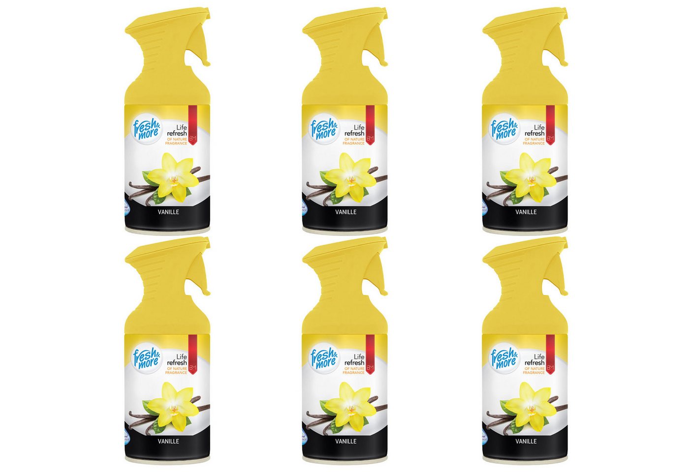 fresh & more Raumduft Spray Lufterfrischer (250ml, 6-St., 6er Pack), Raumerfrischer von fresh & more