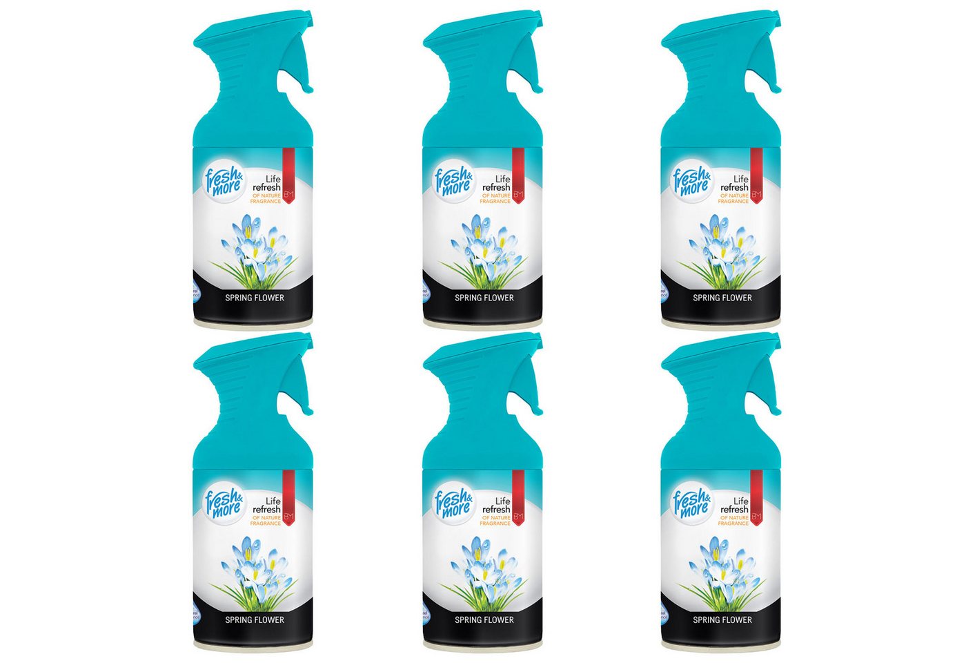 fresh & more Raumduft Spray Lufterfrischer (250ml, 6-St., 6er Pack), Raumerfrischer von fresh & more