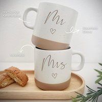Tasse Weiß Aus Keramik Mit Gravur | Mr. Mrs. Personalisiert Hochzeit Geschenk Hochzeitsgeschenk Brautpaar Name I Geschenkidee von freudentag