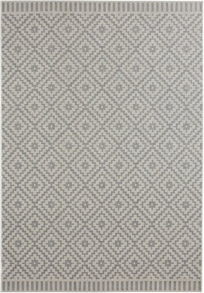 Teppich Breeze, freundin Home Collection, rechteckig, Höhe: 8 mm, In-& Outdoor, Wetterfest, Balkon, Garten, Wohnzimmer, Rauten von freundin Home Collection