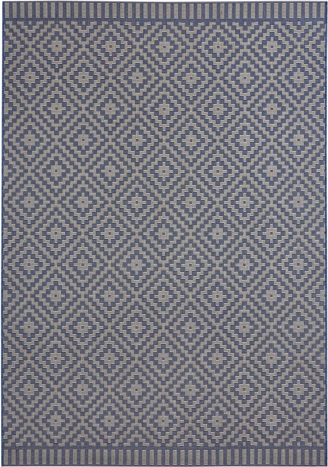 Teppich Breeze, freundin Home Collection, rechteckig, Höhe: 8 mm, In-& Outdoor, Wetterfest, Balkon, Garten, Wohnzimmer, Rauten von freundin Home Collection