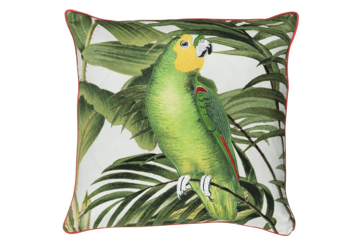 freundin Home Collection Dekokissen Paradise 03 weiß-bunt, Kissen mit Polyesterfüllung digital gedruckt mit Vogelmotiv, 45x45 cm von freundin Home Collection