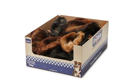 Frigera Ohren mit Muschel und Fell 25 St. 1250g – Natürlicher Hundesnack, Gluten- und Getreidefrei, Langanhaltendes Kauen von friGERA
